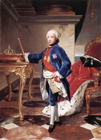 Ferdinand IV King of Naples ca. 1760  	by Anton Mengs 1728-1779      Museo Nacional del Prado Madrid